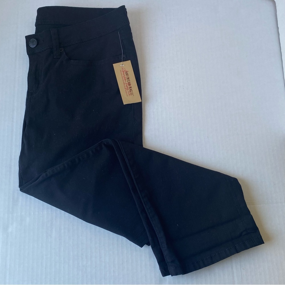AMERICAN RAG WOMEN JUNIORS CAPRI JEANS CLASSIC BLACK NWT SIZE 9 NWT - Picture 5 of 15
